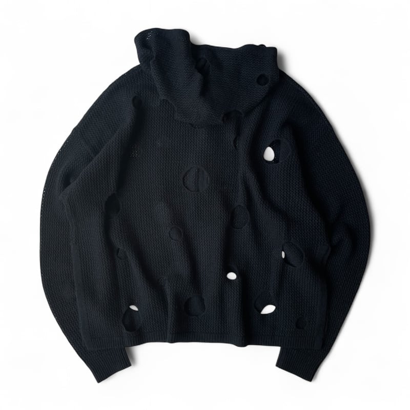PHINGERIN / HOLE KNIT ZIP HOODIE | FLUTTER