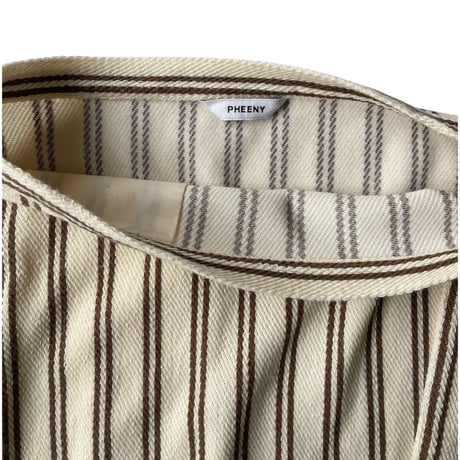 PHEENY / Cotton inray stripe pants with apron