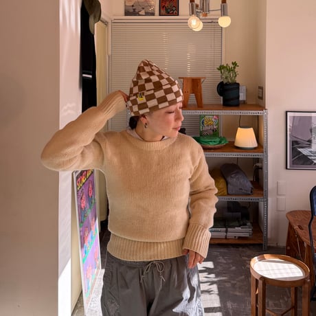 SAVE SHOCK /  CHECKER BOARD BEANIE