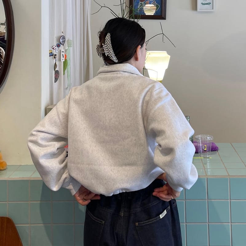 PHEENY / Athletic fleece half zip P/O short | F