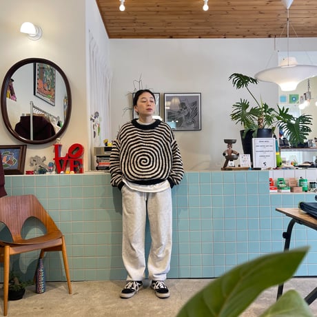 MacMahon Knitting Mills / Big L/S Crew Neck Knit-GuruGuru WHITE