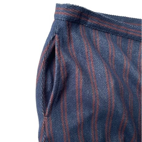 PHEENY / Cotton inray stripe pants with apron