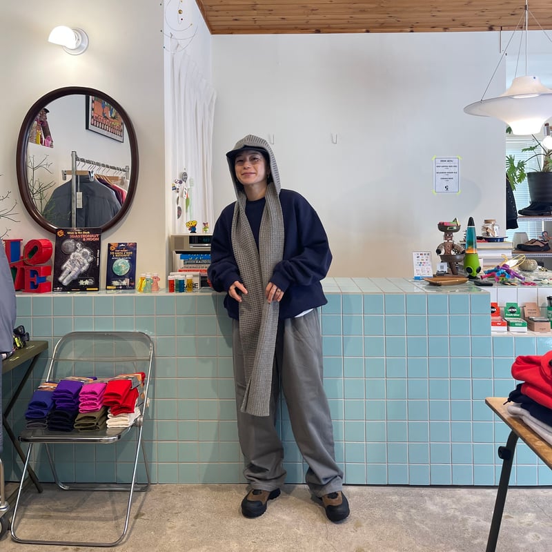 COMFORTABLE REASON / Waffle Hood Scarf | FLUTTER