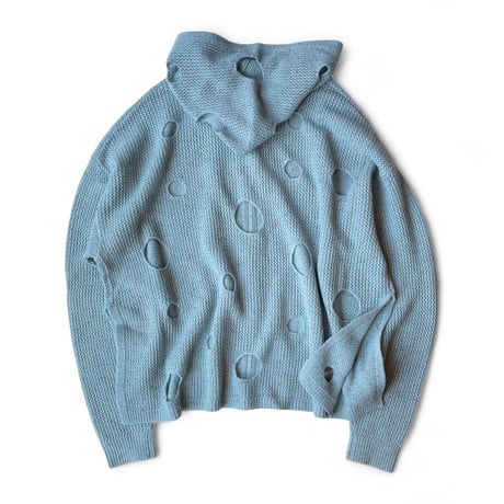 PHINGERIN / HOLE KNIT ZIP HOODIE