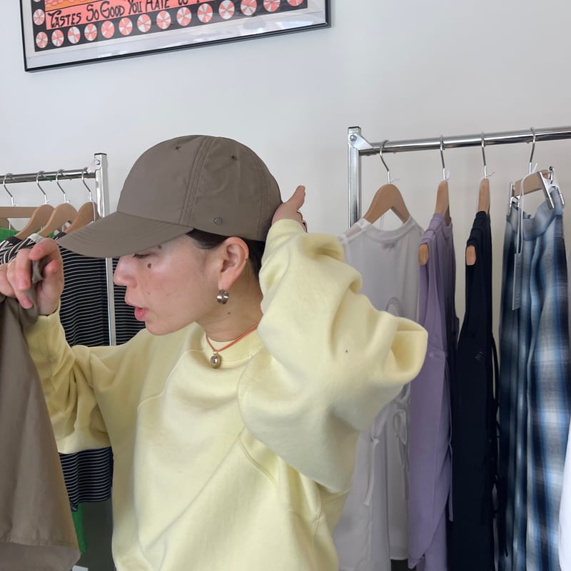 PHEENY Nylon taffeta cap with scarf ブラック PHEENY/NYLON TAFFETA