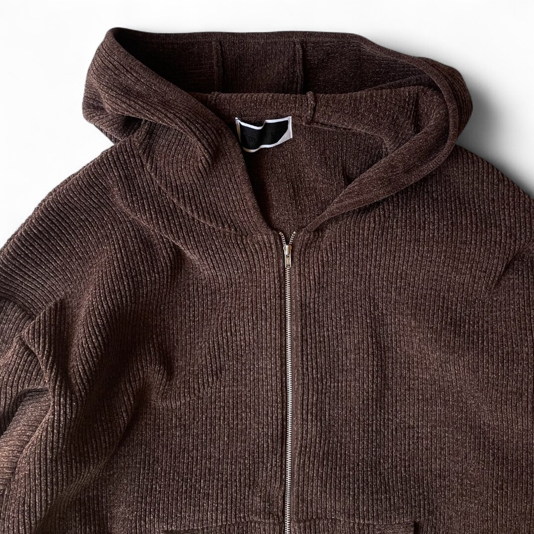 PHINGERIN / CORDY KNIT ZIP HOODIE | FLUTTER