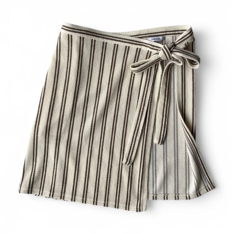 PHEENY / Cotton inray stripe pants with apron