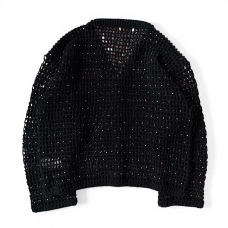 MacMahon Knitting Mills / Beaded Mesh Cardigan
