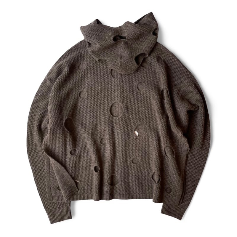 PHINGERIN / HOLE KNIT ZIP HOODIE | FLUTTER