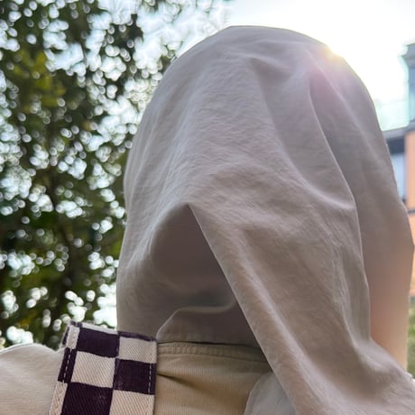 PHEENY×FLUTTER / Nylon taffeta cap with scarf 2TONE