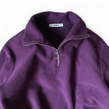 PHEENY / Athletic fleece half zip P/O short