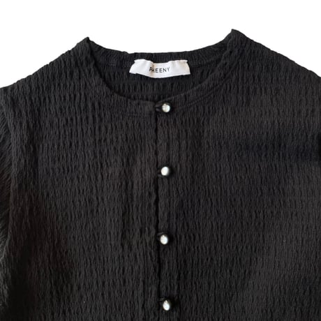 PHEENY / Cotton Shirring Cardigan