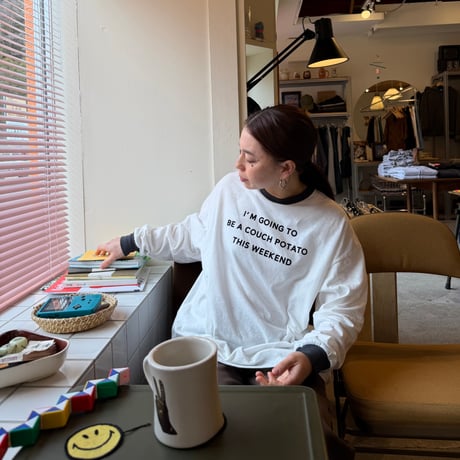 PHEENY / Flocked Vintage Jersey L/S Ringer Tee