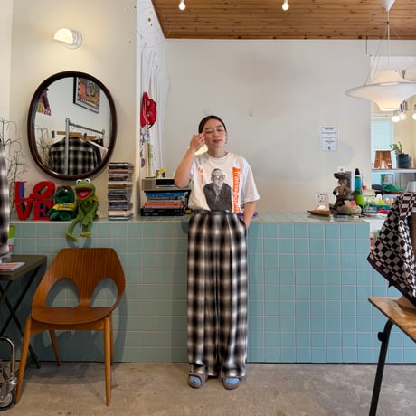 PHEENY / Rayon ombre check gathered pant