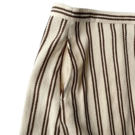 PHEENY / Cotton inray stripe pants with apron
