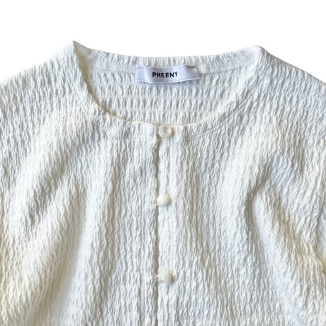 PHEENY / Cotton Shirring Cardigan