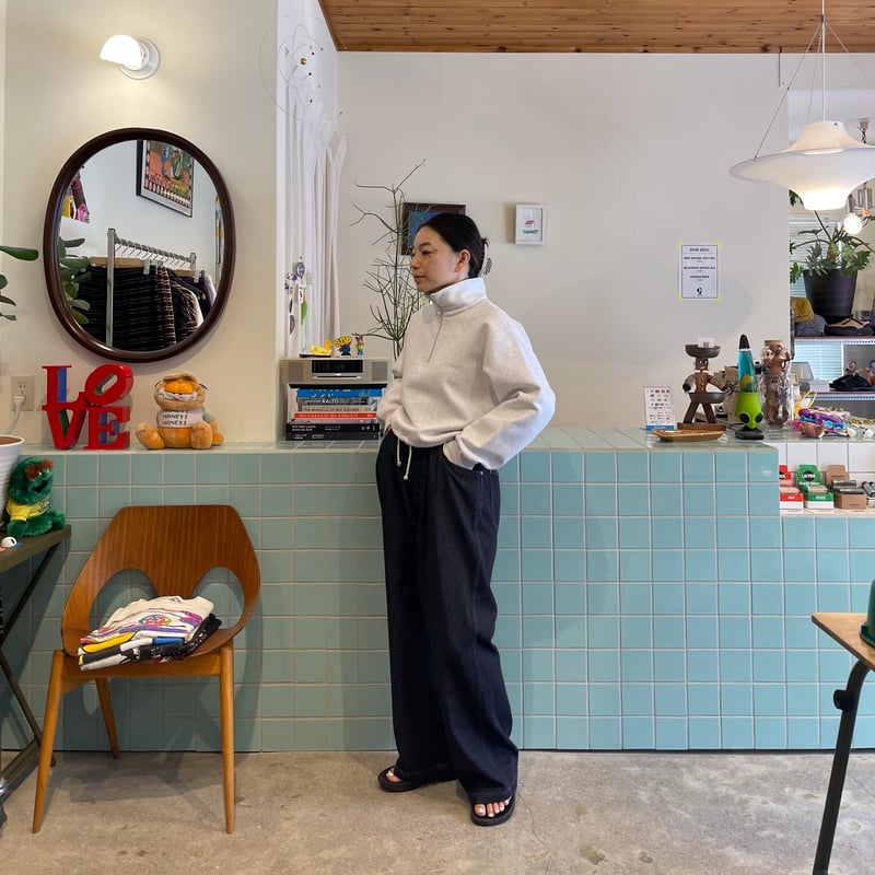 PHEENY / Athletic fleece half zip P/O short | F