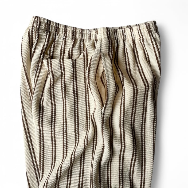 PHEENY / Cotton inray stripe pants with apron |