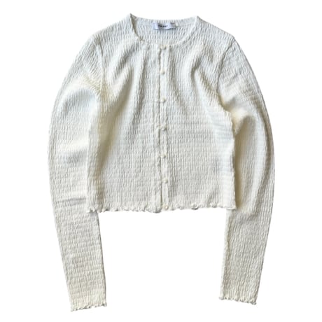 PHEENY / Cotton Shirring Cardigan