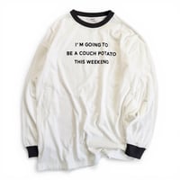 PHEENY / Flocked Vintage Jersey L/S Ringer Tee
