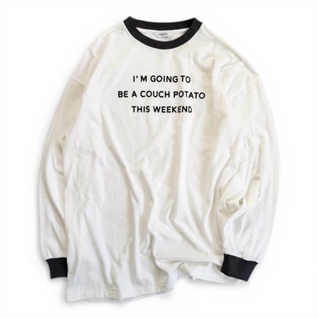 PHEENY / Flocked Vintage Jersey L/S Ringer Tee