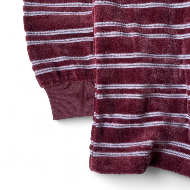 トップス PHEENY/VELOURS BORDER L/S(BURGUNDY) PHEENY] フィーニー Velvet border L/S(BURGUNDY)