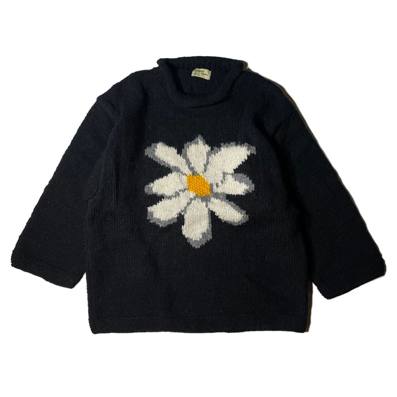 MacMahon Knitting Mills / Roll Neck Knit-Flower...