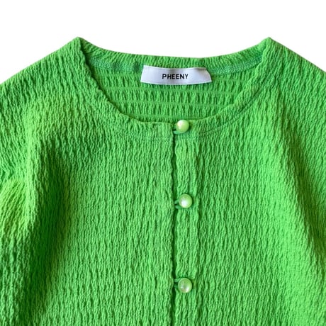 PHEENY / Cotton Shirring Cardigan