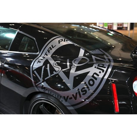 V-VISION 丸ロゴステッカー 60センチタイプ /ブイビジョン ステッカー シール ドレスアップ