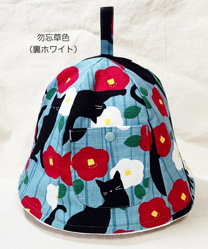 サウナハット☆椿と黒猫☆2カラー | SAUNA HAT kikorin's hat STORE