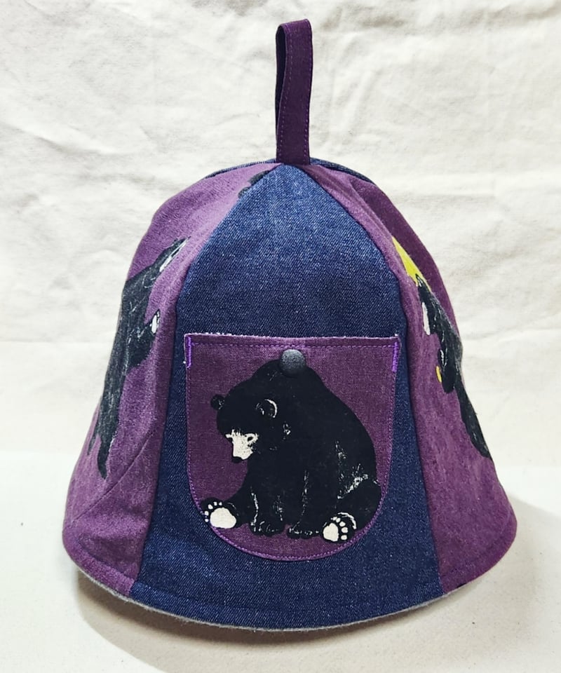 オーダー　木彫り　サウナハットの小さなクマさん2匹 オーダー 木彫り サウナハットの小さなクマさん2匹 アート・写真