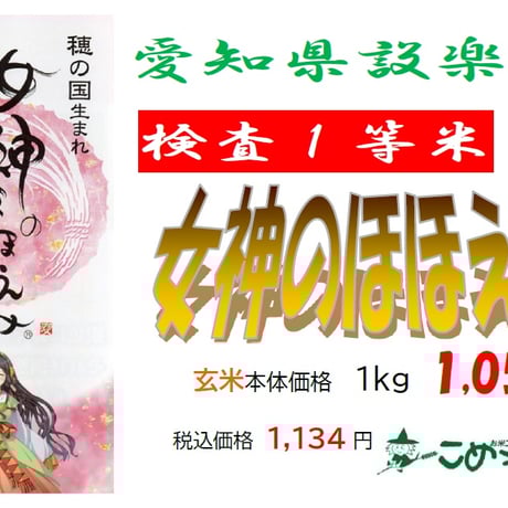 愛知県設楽産「一等米女神のほほえみ」5kg