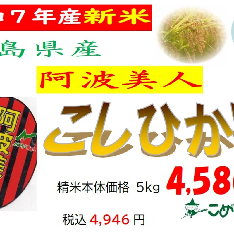 令和7年産 新米 徳島県産「阿波美人こしひかり」5㎏ | お米工房こめっと