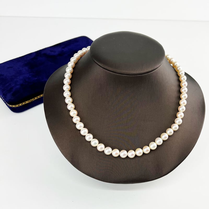 アクセサリー✨美品✨本真珠 パールネックレス パールホワイト色 サイズ6.0mm 43cm