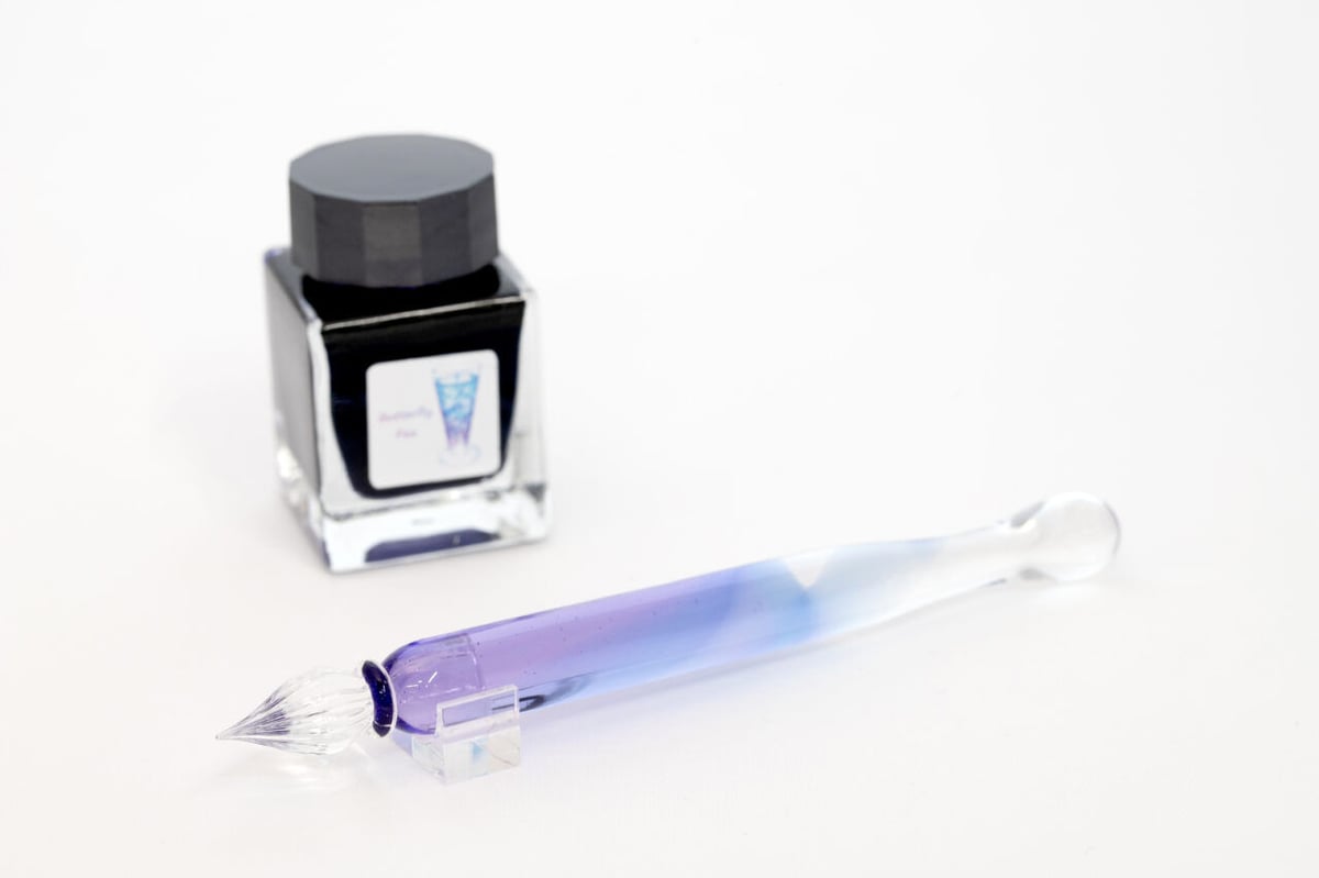 【ナガサワ限定】ぐり工房×NAGASAWA「Butterfly Pea」ガラスペン&インクセット