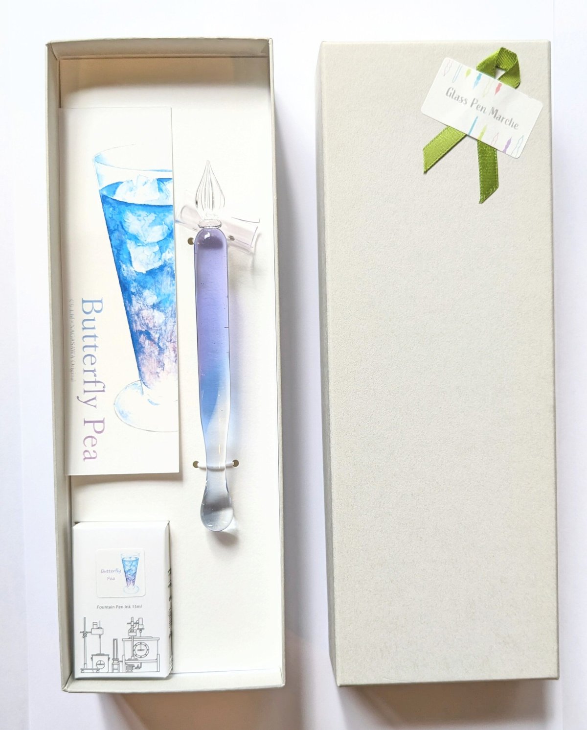 【ナガサワ限定】ぐり工房×NAGASAWA「Butterfly Pea」ガラスペン&インクセット