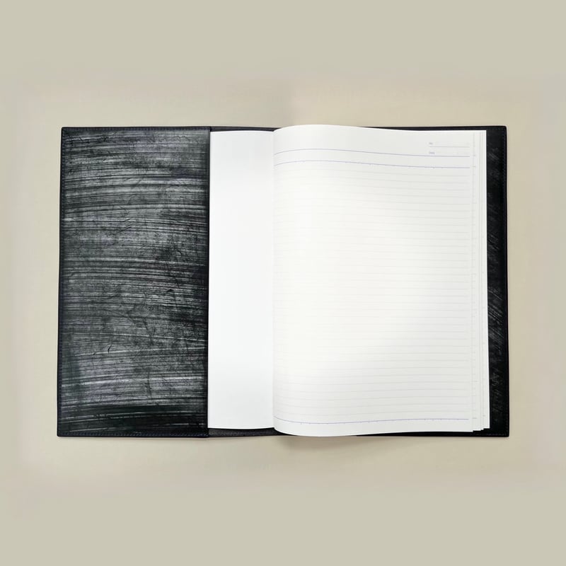 【受注生産】B5大学ノートカバー　ブックカバー　手帳カバー　ブライドルレザー ブライドルB5大学ノートカバー(ブラック) | Grace.K