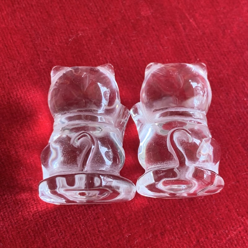 水晶招き猫 水晶招き猫 25mm 2個セット 福運・金運・商売繁盛・お守り・置物