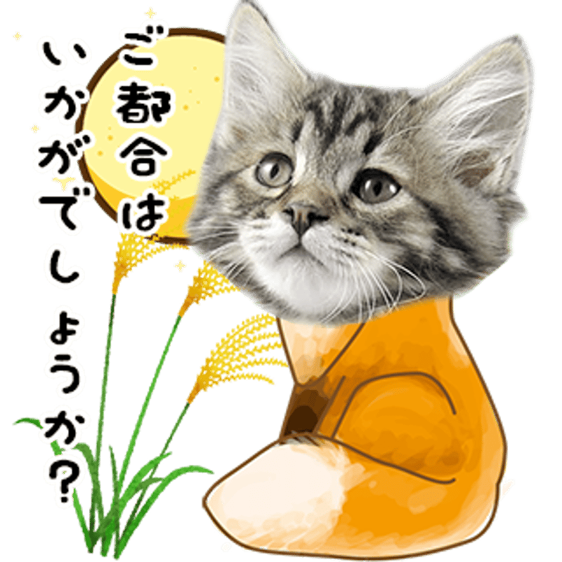 ねこきつねこ様 上品なキツネセット | ねこちゃんホンポ-オリジナルLINEスタンプ