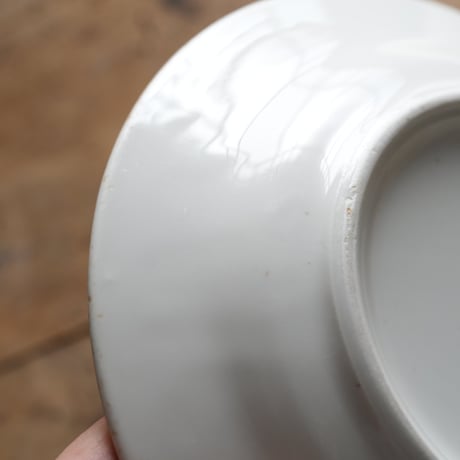 重たいビストロの白磁厚皿 パン皿・スープ皿 / 1900年代前半頃