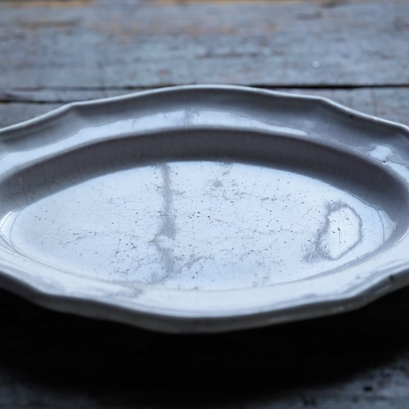 19世紀 Cul Noir キュノワール 花リムオーバル皿 / 1800年代・フランス