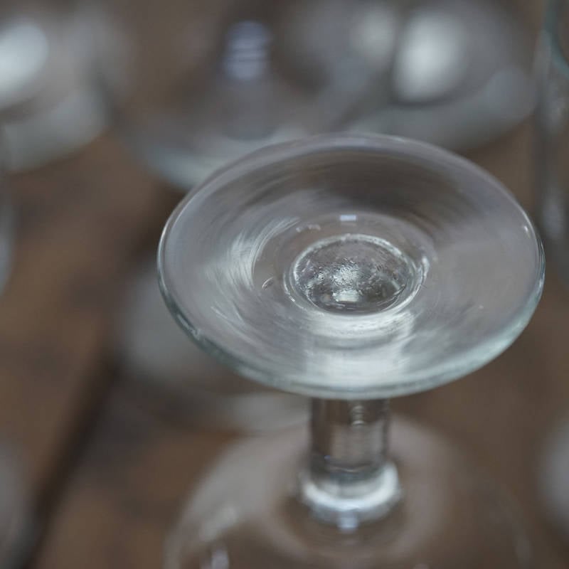 手吹きガラスの丸型のビストログラス / 19世紀・フランス | gallery yaichi