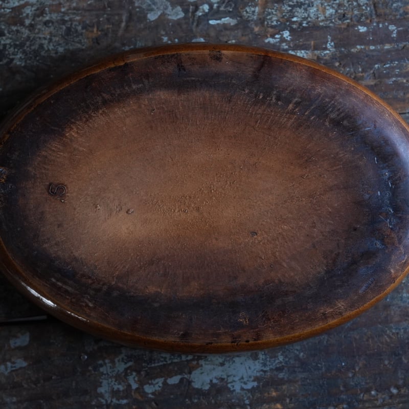 1800年代（19世紀）フランス 黄釉 オーバル オーブン皿 グラタン皿 民