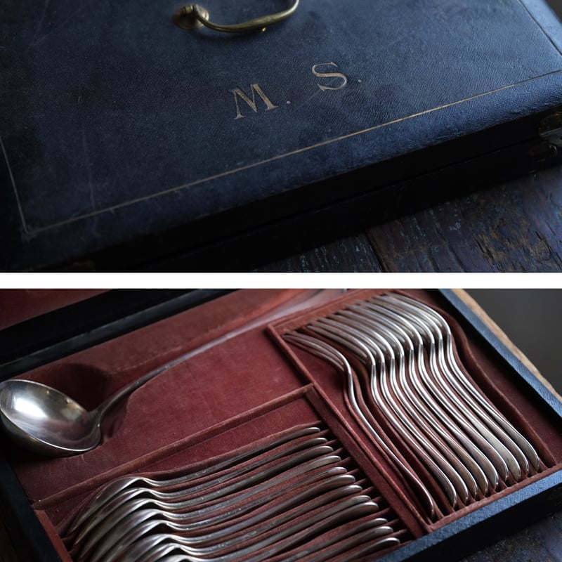 アンティーク シルバープレート ディナーフォーク+スプーン セット アンティーク シルバープレート ディナーフォーク+スプーン セット