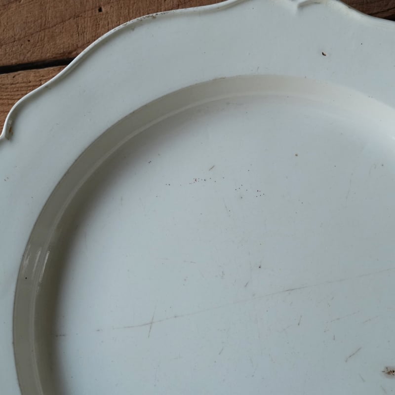 初期ファイアンスフィーヌ 花リム大皿 リム皿 / 19世紀・フランス