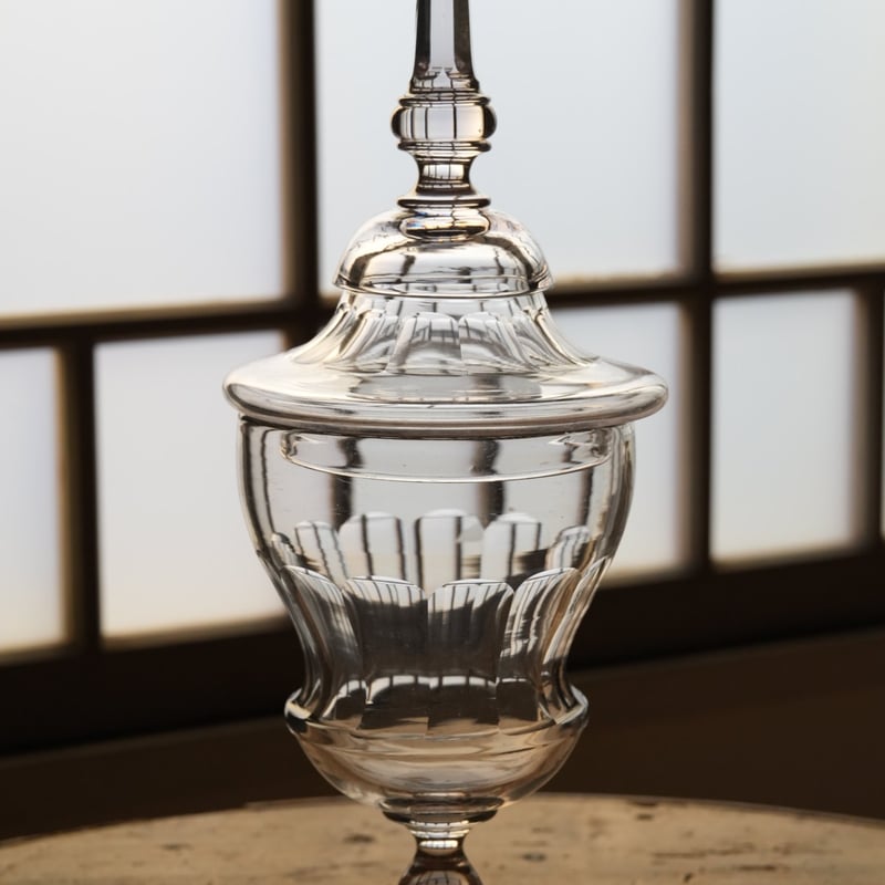 手吹きガラスの蓋付き容器 / 19世紀(1800年代)・フランス | gallery yaichi