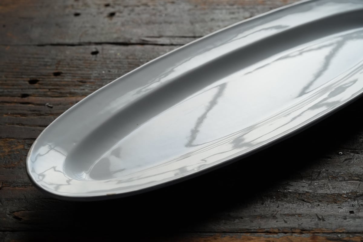 18世紀 フランス 白錫釉 ファイアンス 大型 魚皿 ポワソン皿