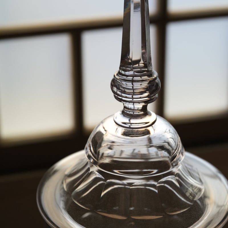 手吹きガラスの蓋付き容器 / 19世紀(1800年代)・フランス | gallery yaichi