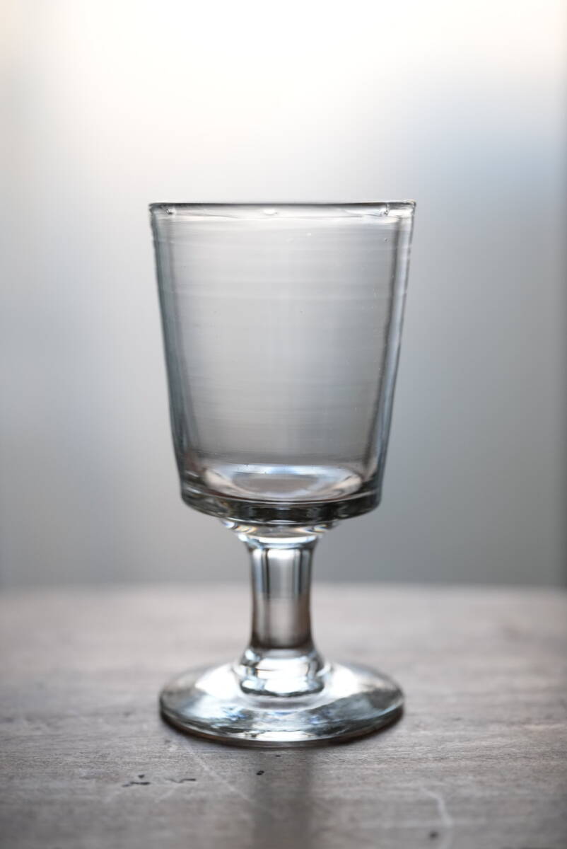 フランスアンティーク　19世紀　ビストログラス　ワイングラス　15cm　2客 フランスアンティーク 19世紀 ビストログラス ワイングラス 15cm