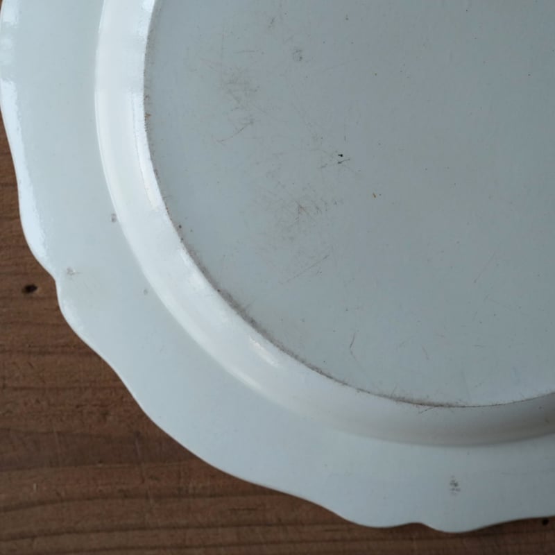 初期ファイアンスフィーヌ 花リム大皿 リム皿 / 19世紀・フランス